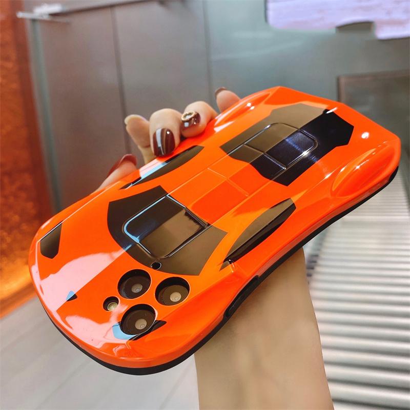 

Бронированный Роскошный Суперкар Мягкий ТПУ Расписной Ударопрочный Чехол для Телефона Для IPhone 15 13 12 Mini 11 14 Pro Max Plus Бампер Задняя Крышка For iPhone 15 Pro оранжевый