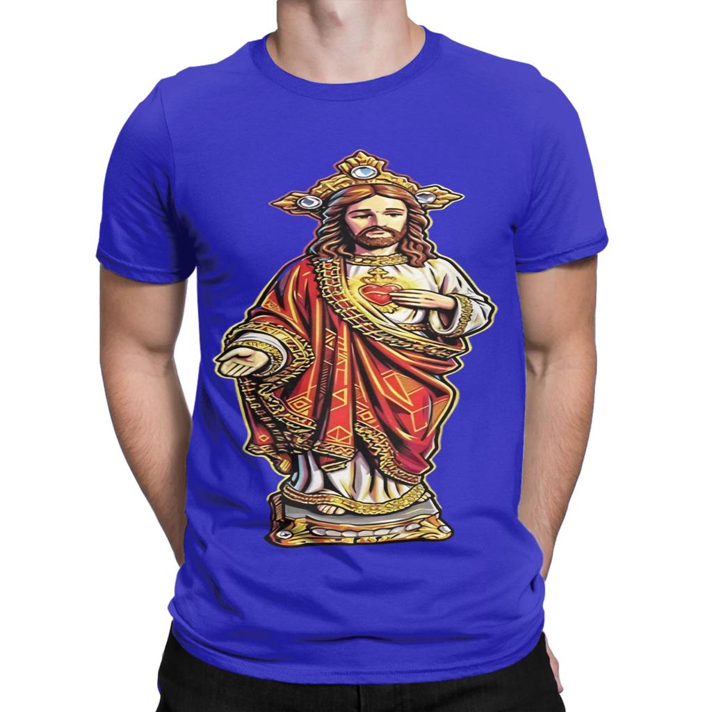 Heiligstes Herz Jesu Göttliche Segnung Design Lustig 100% Baumwolle T-Shirt Jesus T-Shirts Oberteile Für Unisex