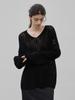 LE STUDIO Scallop Multi-Neck Summer Knit Black