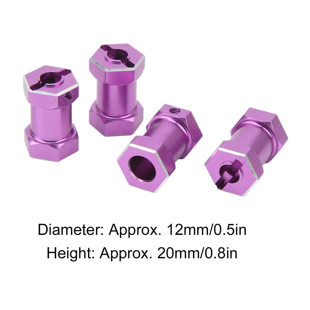 4PCS 12mm RC Wheel Hex Hub with 20mm Offset Extension Crawlers Wheel Hex Drive Adapter for 1Celsius10 RC Crawler Repairing and Upgrading