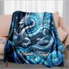 1PC Custom Name Blue Dragon Fantasy outdooor Flannel blankets Throw Blanket All-Season Throw Gift Bedspread for Couch, Bed, Camping Holiday Birthday g