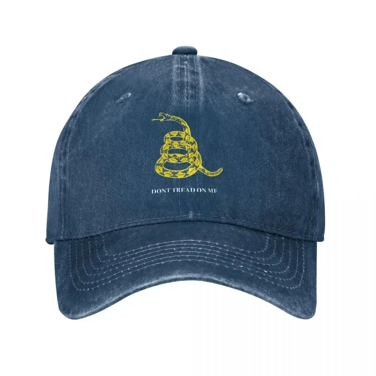 

Gadsden Flag Dont Tread On Me Libertarian Denim Baseball Cap Yellow Outdoor Sport Hats Couple WoUnisex Sunshade Baseball Caps One Size