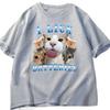 Lecco le Batterie Grafica Divertente di Gatto Magliette in Cotone Manica Corta Girocollo T-shirt Moda Casual Maglietta da Uomo Manica Corta Estate