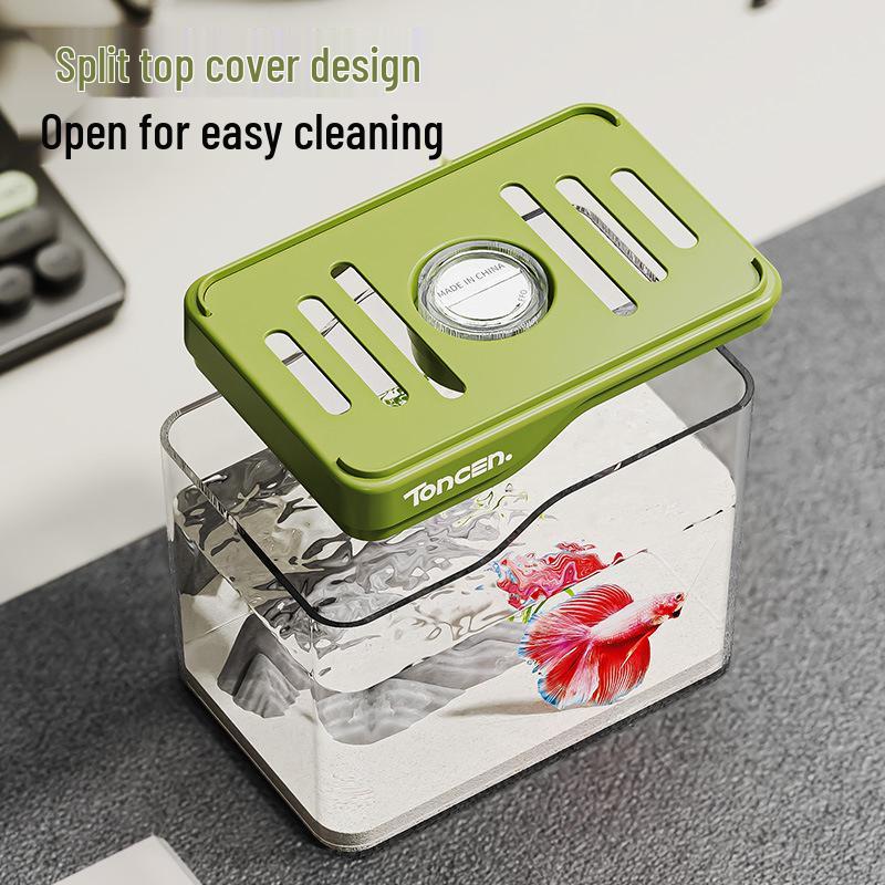 Seven-Color HD Ecological Desktop Aquarium - Creative Transparent Fish Tank for Home Decor