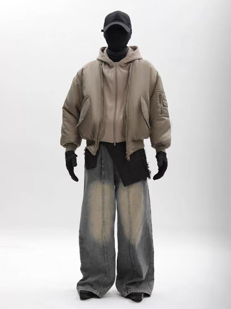 Unisex Winter Hooded Cotton Baseball Jacket - Hong Kong Style
