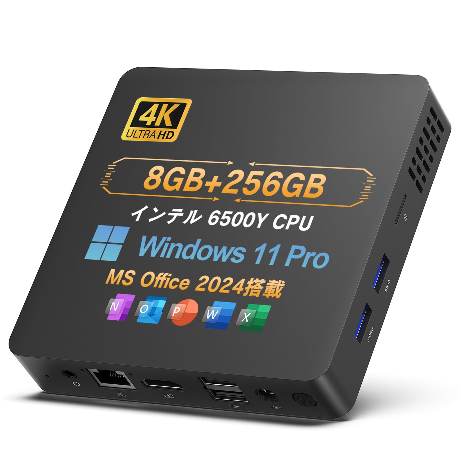 

Wingame Mini 14th Generation Office Win11 Dual Monitor Small HDMI to RJ45 Wired Bluetooth Ideal for and Home Use PC, 6500Y, 2024, Pro, 8GB+256GB SSD, чорний