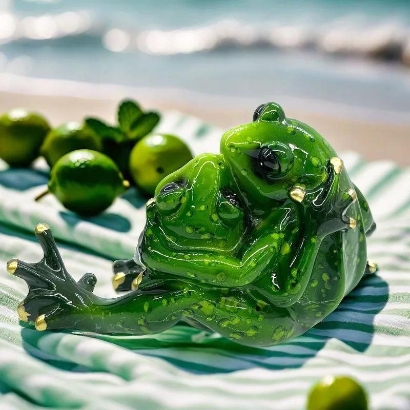 Nordic Garden Home Decoration Couple Hug Kiss Frog Festival Baby Valentine Gift Resin Crafts Home Decoration Accessories Angel
