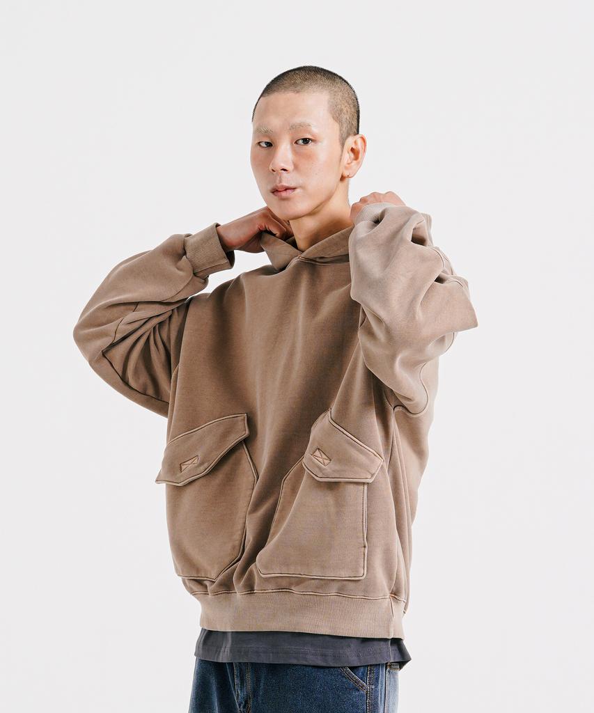 Big Pocket Pigment Hoodie Sand Beige Jjhd9162