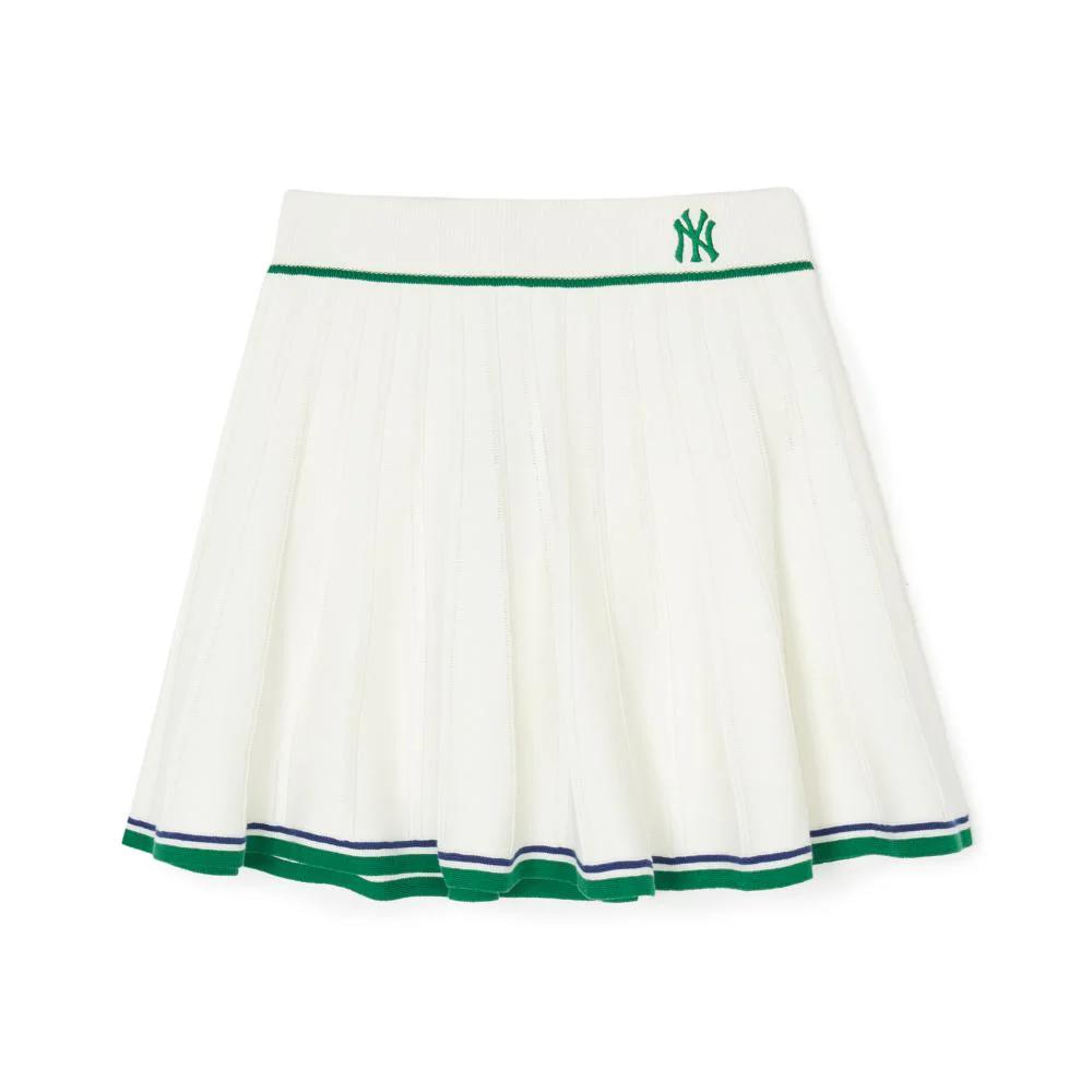New MLB New York Yankees Casual Short Skirts Women's Cream White 3FSKV0343-50CRS