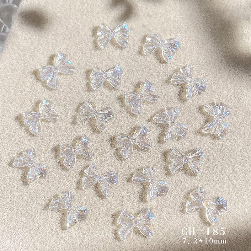 

10 шт. 3D Ледяное желе Бант Шармы для нейл-арта Смола Ювелирные изделия Женские Шармы для ногтей Бантик Украшение для маникюра Салон DIY as the picture