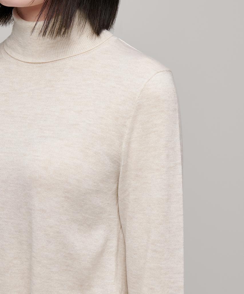 MUSINSA STANDARD WOMAN Women'S Merino Wool Blend High-Gauge Turtleneck Knit [Oatmeal]