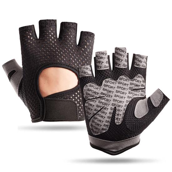 1 para rękawic sportowych z siateczki antypoślizgowej, świetnej, półpalcowej, unisex, puste, odporne na ścieranie, pełne