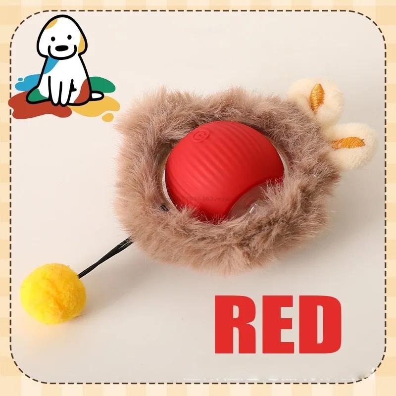 Cat Interactive Ball Toys Automatic Rolling Ball Faux Tail Rechargeable Pet Electric Toy Dog Cat Training Imitate Mouse Cat Toys