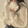 Loose Vintage Harajuku Lantern Long Sleeve Women Sweater Korean Autumn Winter Knitwear Soft Warm Tops Chic Solid Femme Sweater