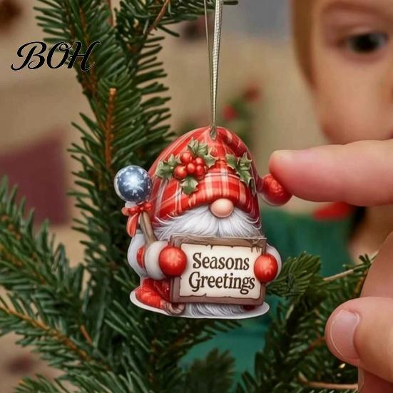 Festive Christmas Hanging Tags 12/24/36Pcs Gnome Ornaments, 2D Wooden Decorations for Xmas Tree, Funny Ornaments Fireplaces Gnomes Decor Home