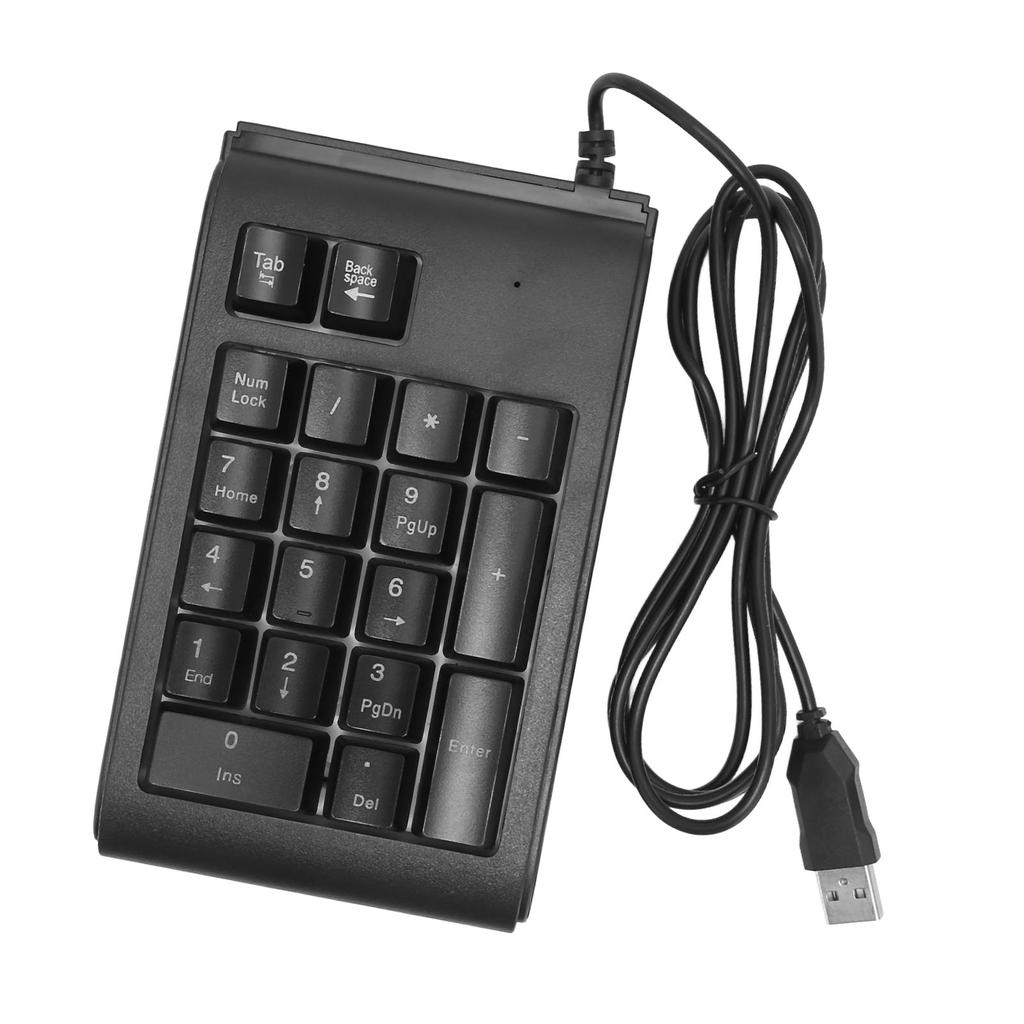 USB Wired Numeric Keypad 19 Keys Number Pad Waterproof RGB Backlight Portable for Notebook Laptop