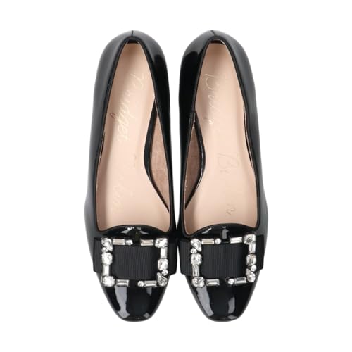 Bridget Birkin Women's Jewel Buckle Loafers, Black, Size 22.5cm, 541626