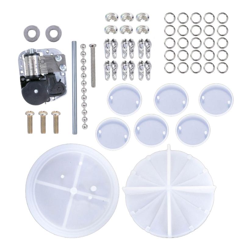 Musical Carousel DIY Silicone Mold for Music-Box Umbrella Bottom and Cover Mold DIY Movement Materials Round Brand Mold