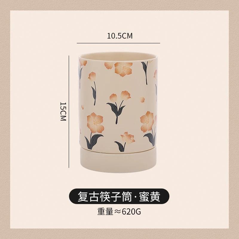 Vintage Ceramic Chopstick Holder Household Chopstick Storage Box with Draining Water Chopstick Spoon Holder Kitchens Accessories