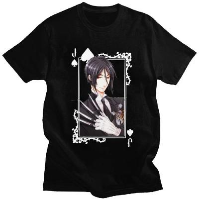 Black Butler Sebastian Cartoon Manga Graphic Tshirts Cotton Otaku Streetwear Tee Japanese Anime Kuroshitsuji Toboso Yana T Shirt1