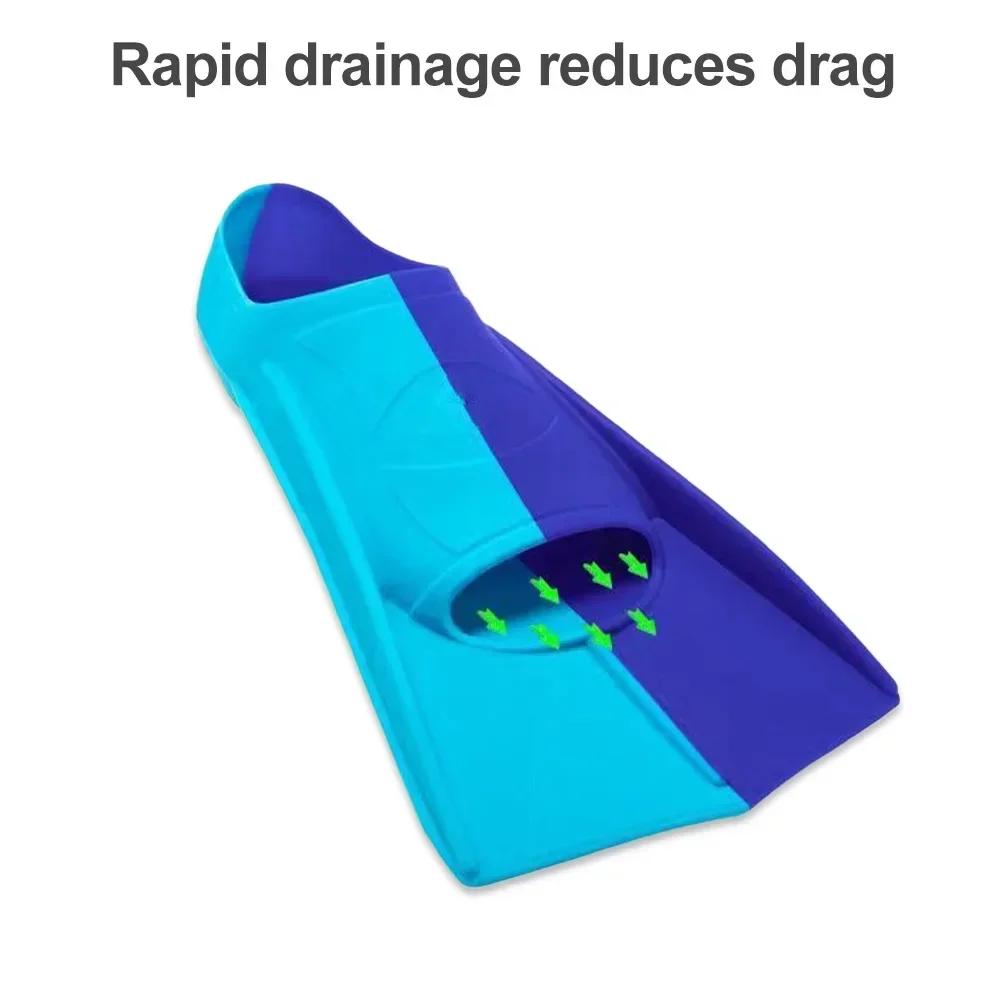 Men Women Kids Silicone Professional Scuba Diving Fins Short Snorkel Swimming Fins Flippers Swimming Diving Accessories