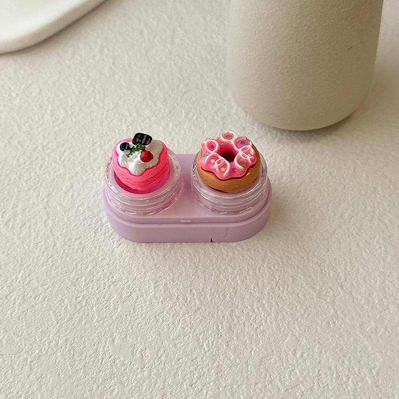 1pc Mini Contact Lens Case for Eyes Travel Kit Holder Cartoon Cute Cosmetic Contact Lenses Case Box Container Travel Accessaries
