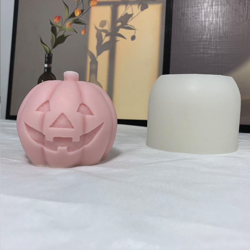 Halloween Pumpkin Silicone Candle Mold 3D Evil Skeleton Crafts Resin Plaster Soap Making DIY Chocolate Ice Cube Baking Tools