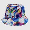Neutral Summer Tie Dye Printed Fisherman Hat Outdoor Breathable Hat Sunshade
