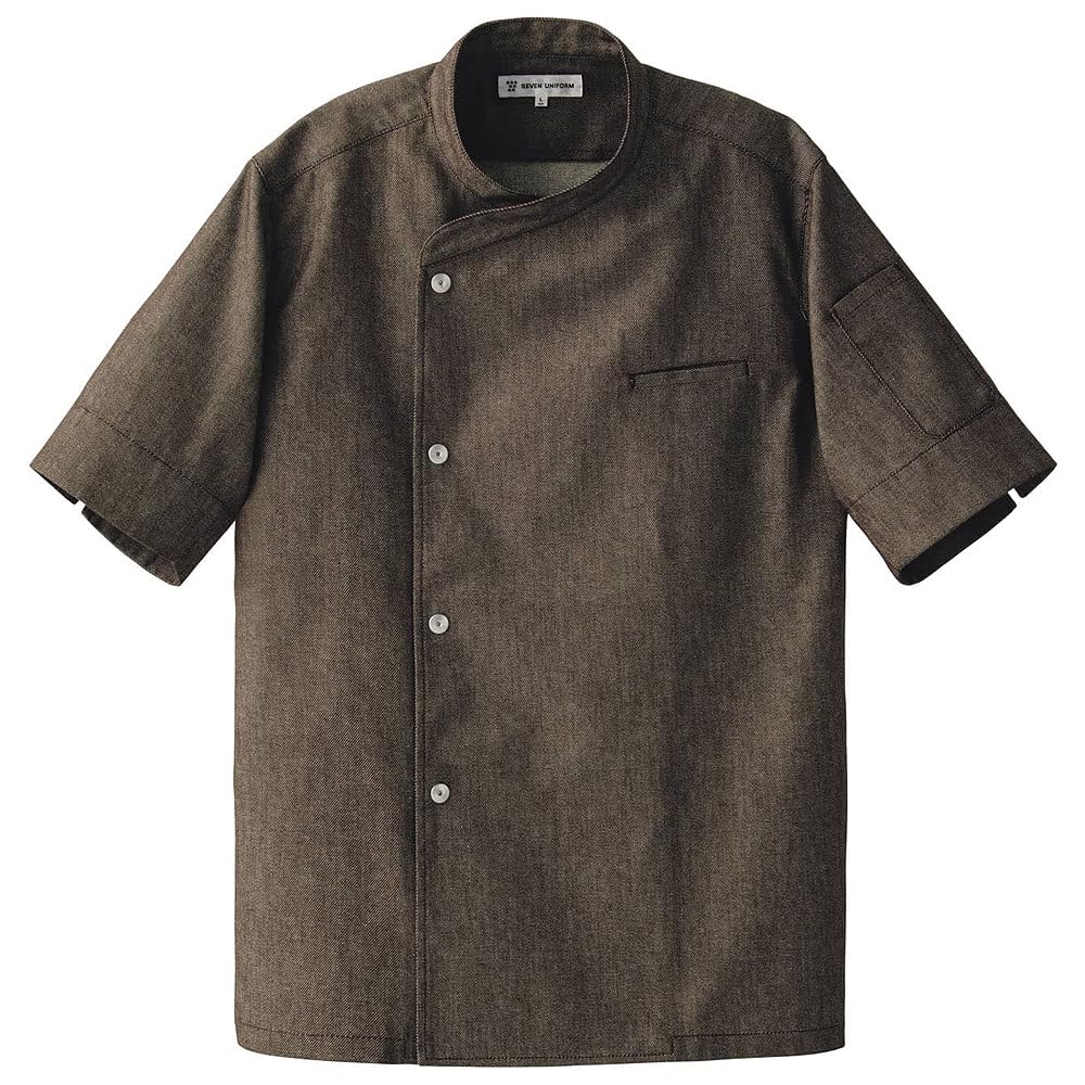 

Seven Uniform BA1089-6 Brown, Large, Unisex Short Sleeve Denim Chef Coat