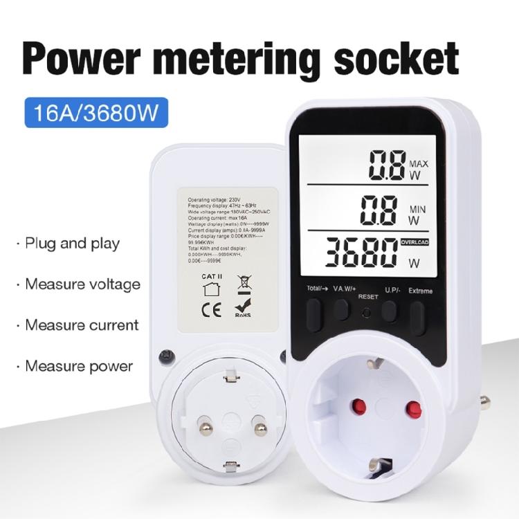 Smartests Electricity Backlits Display Energy Monitors With Large LCD Screen And Adjustable Overloads Alerts