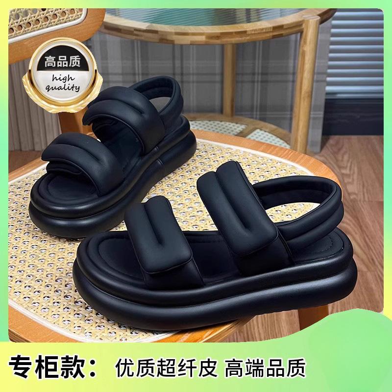 Stepping on shit sandals women's summer wear 2025 new Velcro Roman shoes thick sole heightening outer wear beach sandals