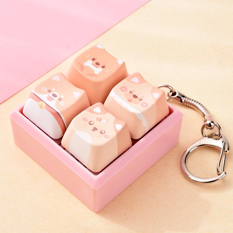 Cute Dog Squeeze Keychain Creative Stress Relief Fidget Pendant Mini Sensory Toy for Handbags Kids Party Gifts