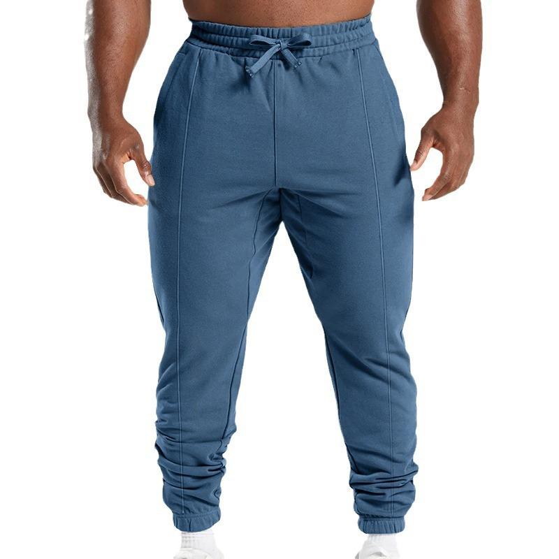 Spring/Summer Casual Sports Trousers Men's Relaxed-Fit Knitted Long Trousers with Cuffed Legs Simple and Versatile