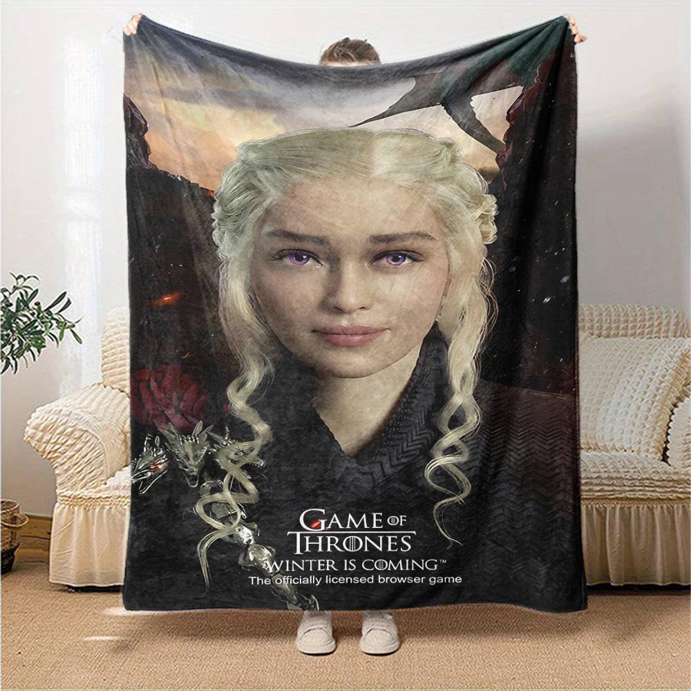 1pc Game of Thrones Winter is Coming Flannel Blanket Soft Warm Throw for Home, Office, Travel, All-Season Cozy Bedding GiftL1213