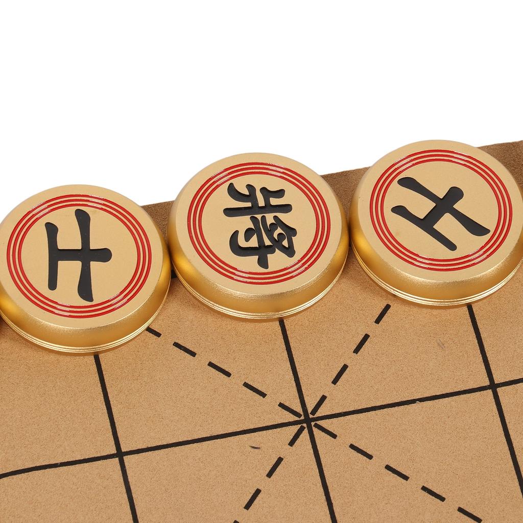 Aluminum Alloy Xiangqi Chinese Chess Set Portable Chinese Chess Set with Folding Board