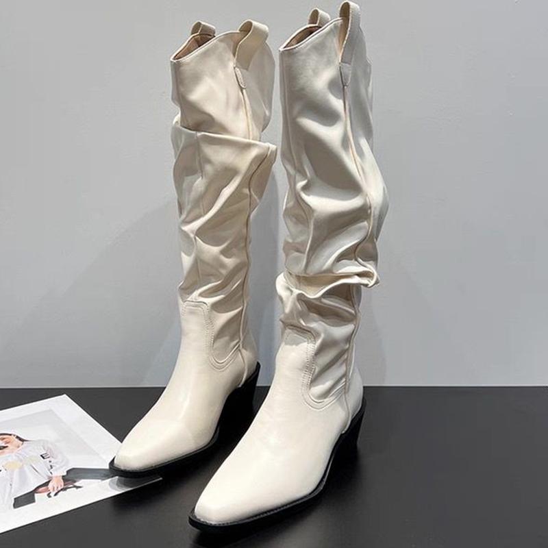 Kniehohe Damenstiefel Sexy Hohe Absätze Wildleder Modestiefel Spitze Winter Goth Chelsea-Stiefel Neue Pumps Damenstiefel