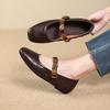 Mary Jane Single shoes Thick Heel Shoes Elegant Classic Retro Square Toe Comfortable Soft Shallow Cut Low Heel Women's Shoes