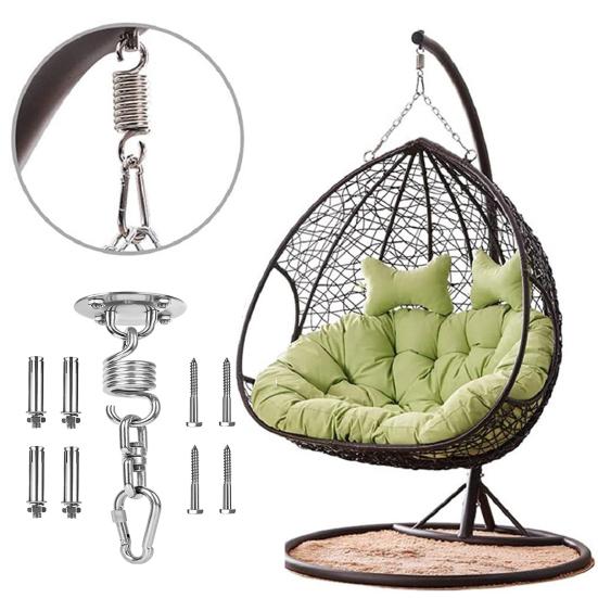 Set de cârlige pentru scaun suspendat cu carabină pivotantă cu arcuri, din oțel inoxidabil, pentru interior, exterior, leagăn, sac de boxe, sac de nisip, set de cârlige pentru scaun pentru hamac