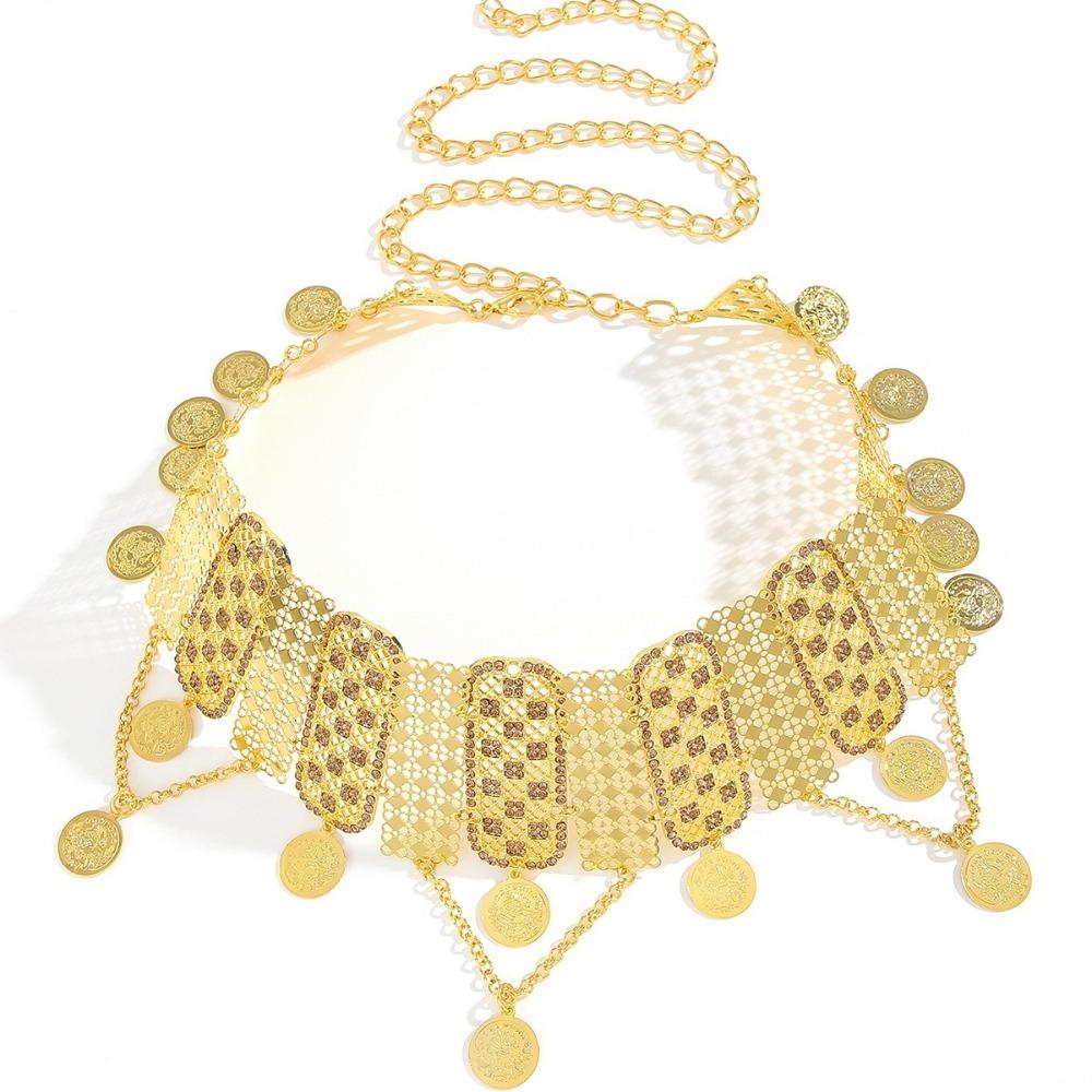 Inlaid Diamond Fringe Belt Alloy Fringe Waist Chain Vintage Waist Chain Belt  For Weddings