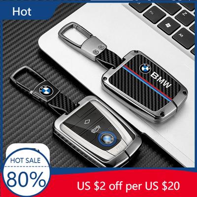 2025 Carbon Fiber Zinc Alloy Car Remote Smrat Key Case Protector Holder Bag Shell For I3 I8 Series Keyless Keychain Acce