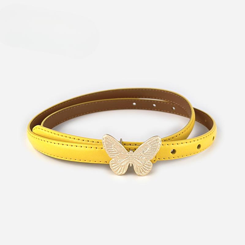 Fashion Womens Belts Pink Belt Elegant Gold Butterfly Buckle Belt Black Patent Leather Belts for Jeans Dresses