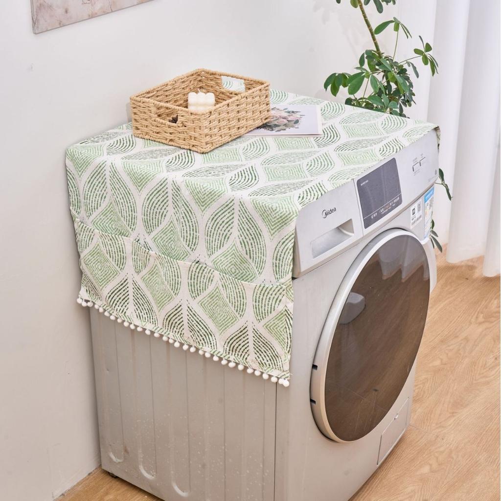 Multi-Color Geometric Refrigerator Cover, Refrigerator Dust Cover, Pastoral Cover, Refrigerator Towel, Drum Washing Machine Cover