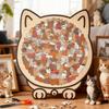 3D Holzkleinbild-Katzenpuzzle-Box Cut-Cat-Teile Puzzle Ornamente einzigartige unregelmäßige Puzzleteile Geschenkbox für Katzenliebhaber