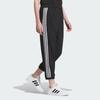 Adidas Neo Three-Stripe Color Block Drawstring Cropped Sports Pants Women Bottoms Black IK2428