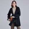 100 % Wolle Damen Wollmantel MODERN NEW SAGA Winter Warmer Wollmantel mit Kapuze Herbst Lässiger Wollmantel