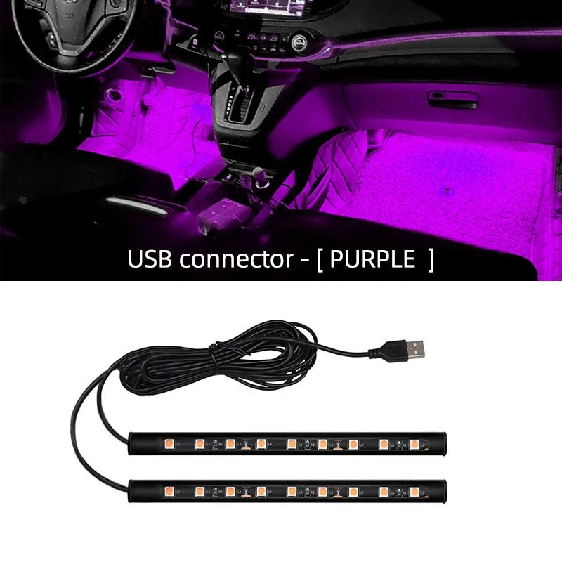 

LED Car Neon Light Foot Light 2 in 1 LED Interior Decoration Backlight Cigarette Lighter USB Atmosphere Lamp Decorative Light
