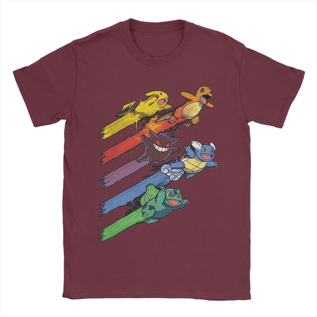 Pokemons T Shirts for Men 100 Cotton Funny TShirts Round Neck  Tee Shirt Short Sleeve Clothing Gift Idea