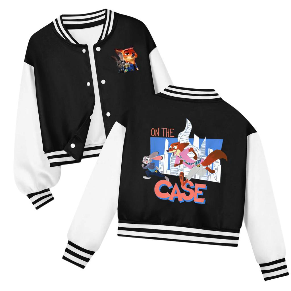 Kids' Fashionable Casual Long-Sleeved Hooded Print Jacket