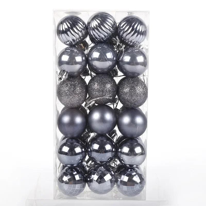Weihnachtsbaumdekoration 4cm Kunststoff Galvanisierte Kugel Hängender Anhänger 36 Stück Farbige Runde Kugel Weihnachtsbaum Haus Party Zubehör