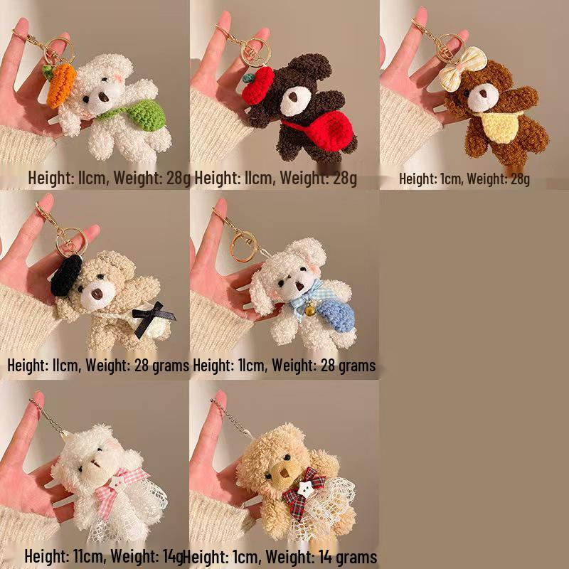 Creative Soft Teddy Bear Pendant Keychain - Plush Doll Bag Charm Accessory